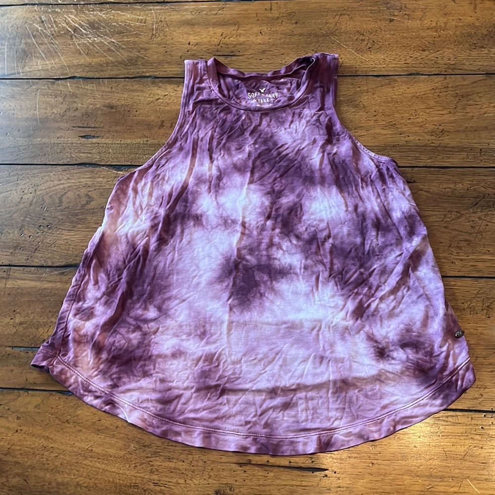 American Eagle purple tie dye tank top